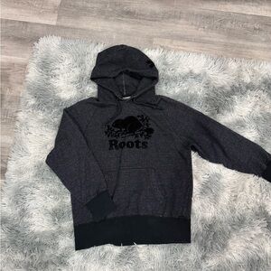 Roots Charcoal Hoodie with Black Logo